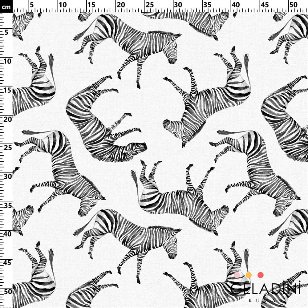 Sulu Boya Zebra Desenli Kumaş
