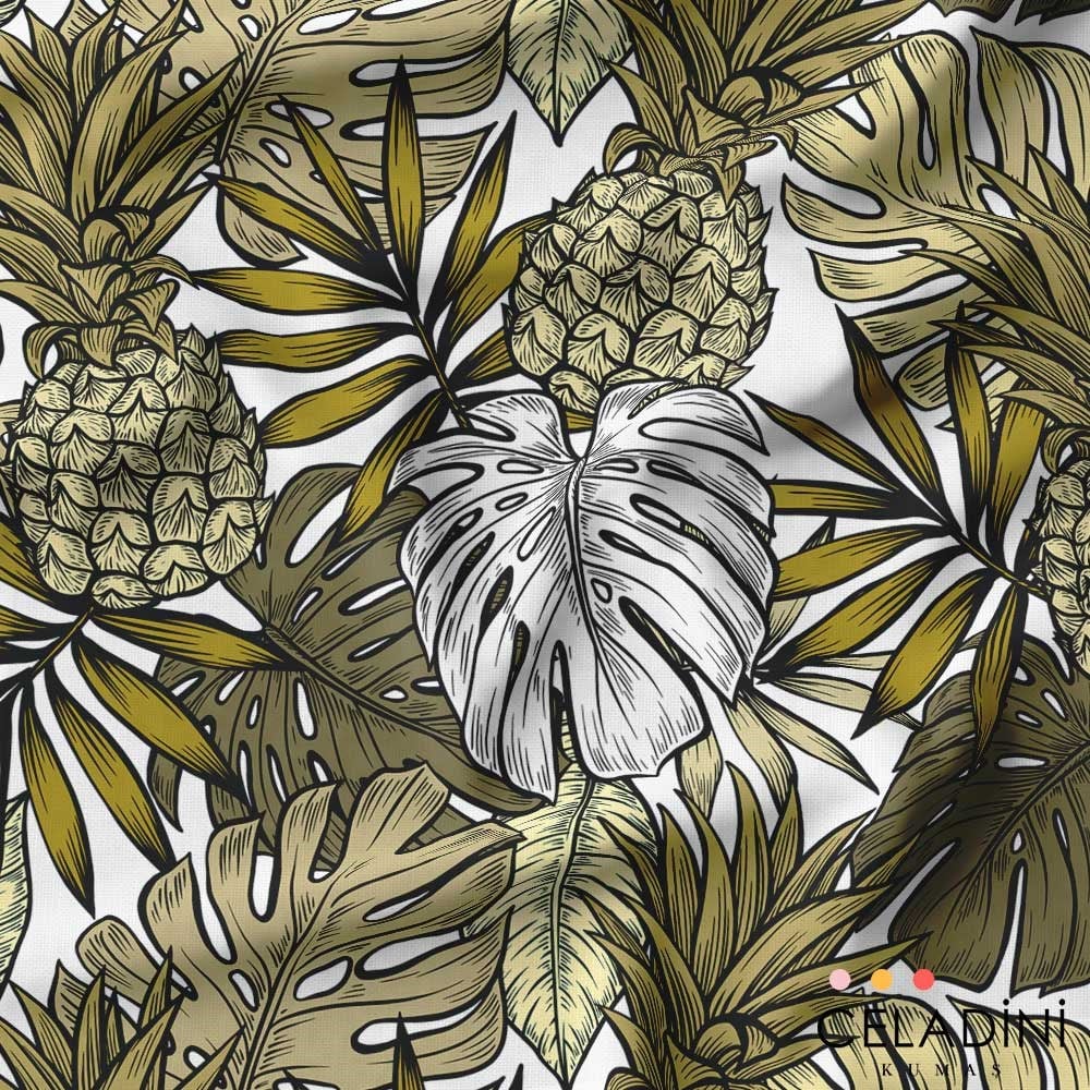 Taba Ananas Devetabanı Desenli Kumaş