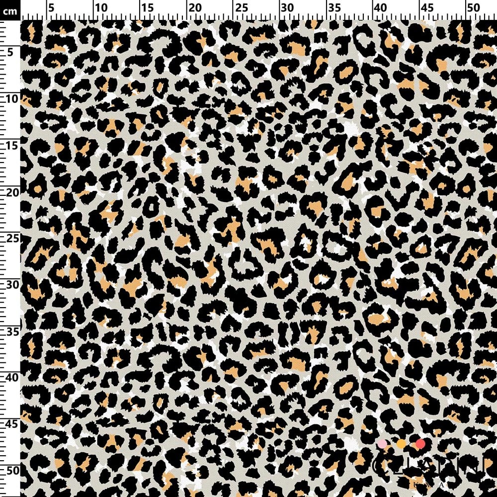 Taba Gri Leopar Desenli Kumaş