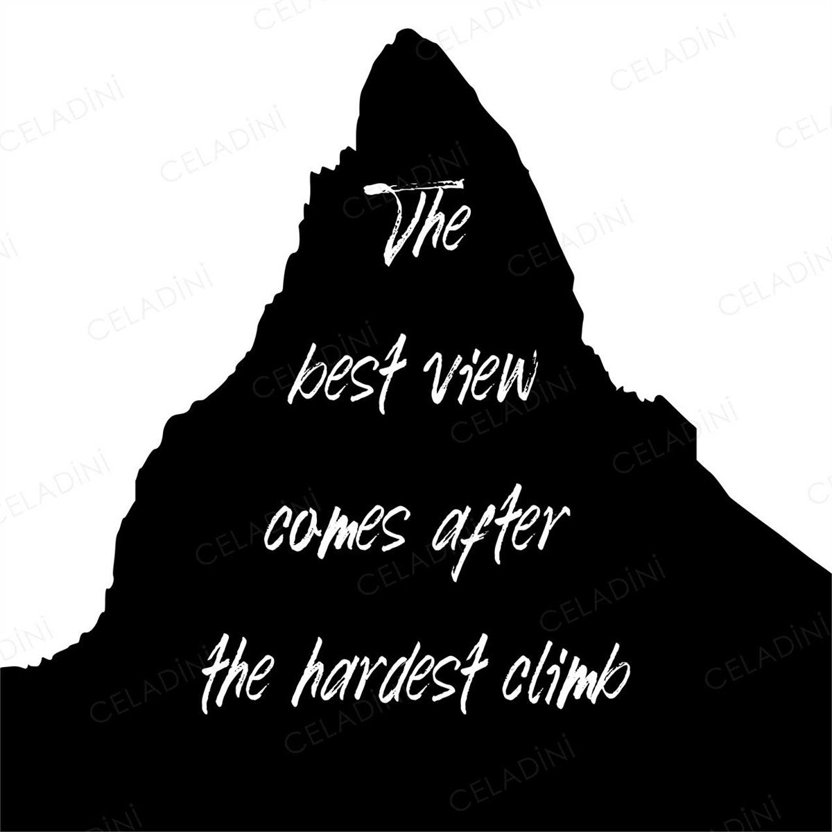 The Best View Comes Yazılı Kırlent Kumaşı