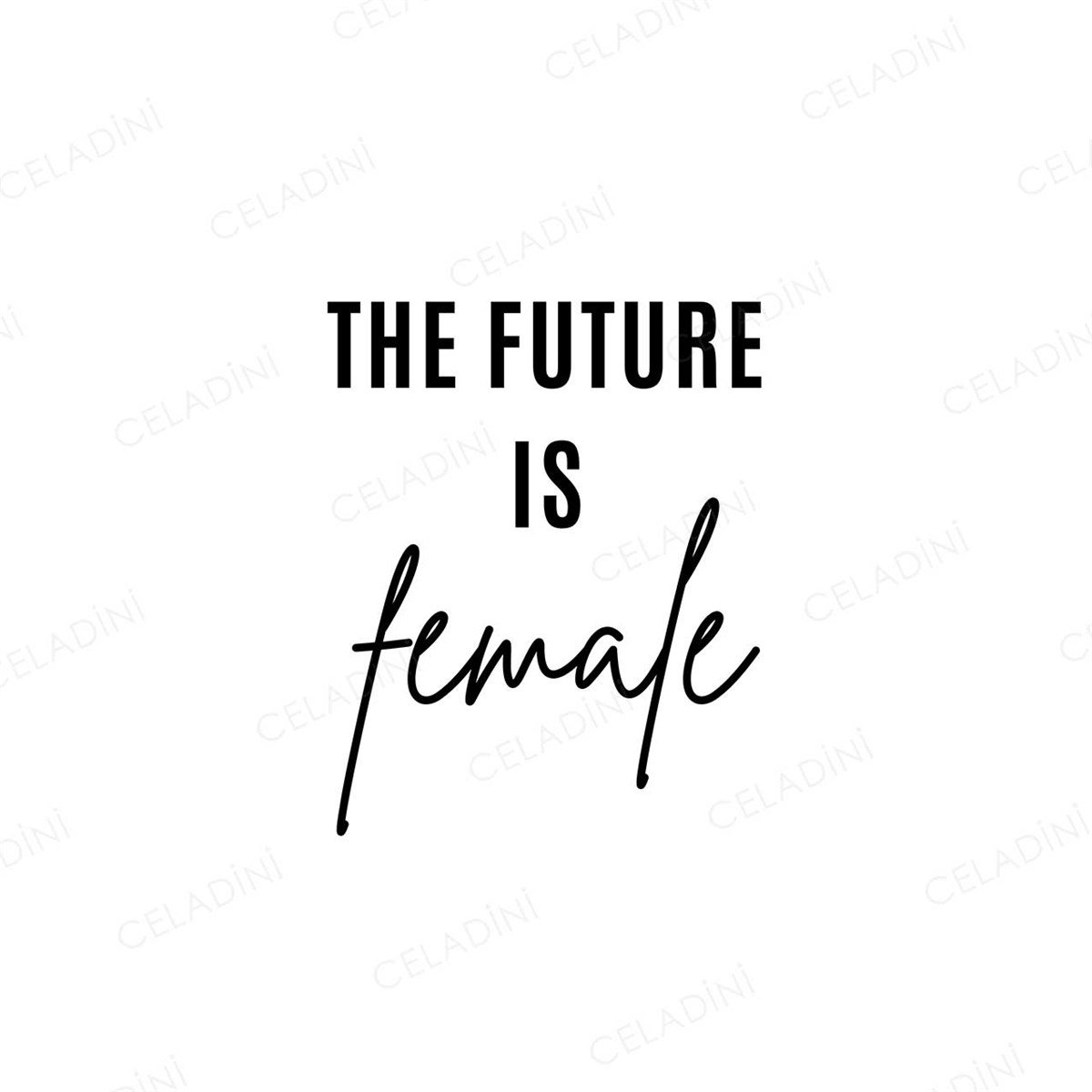 The Future is Female Yazılı Kırlent Kumaşı