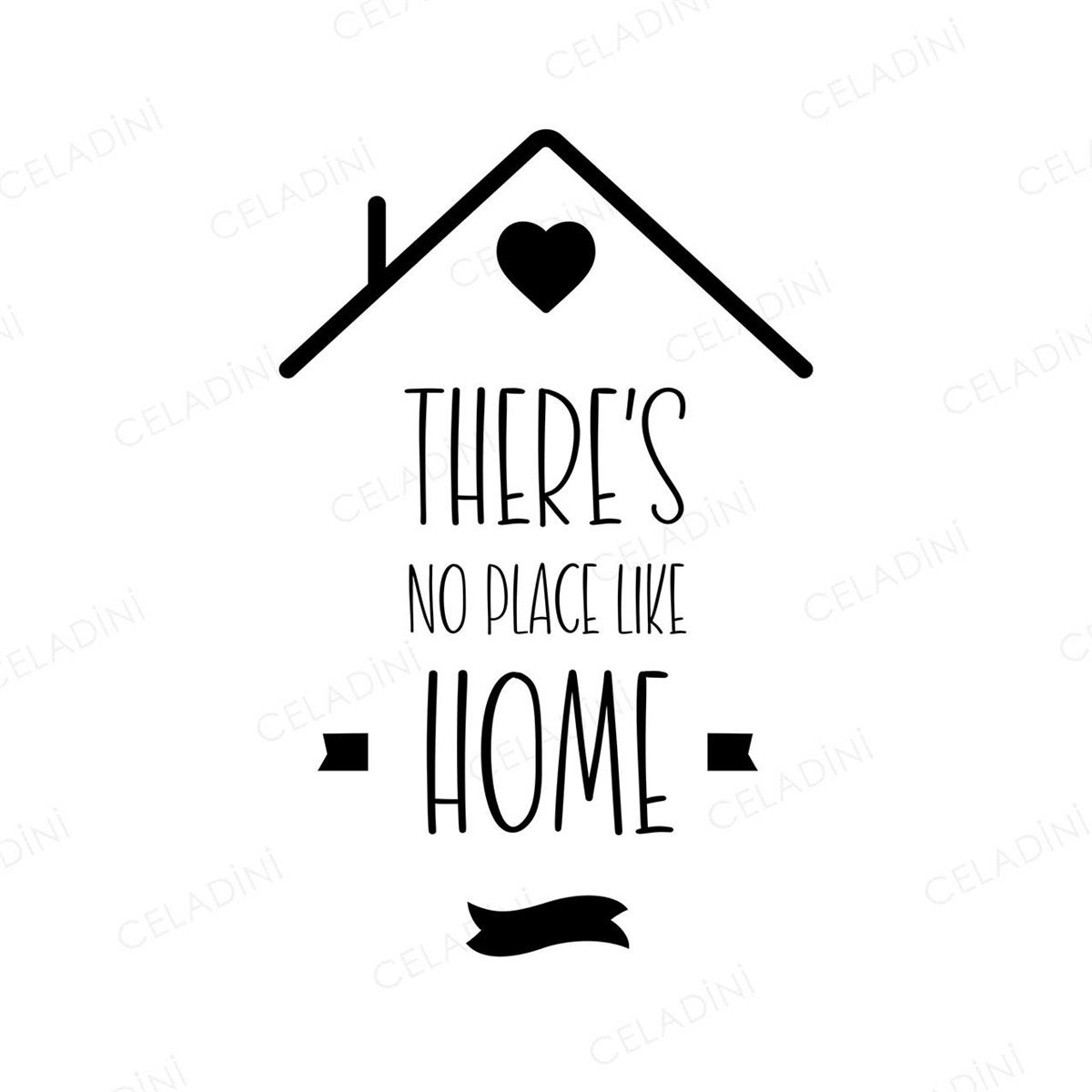 There's No Place Like Home Yazılı Kırlent Kumaşı