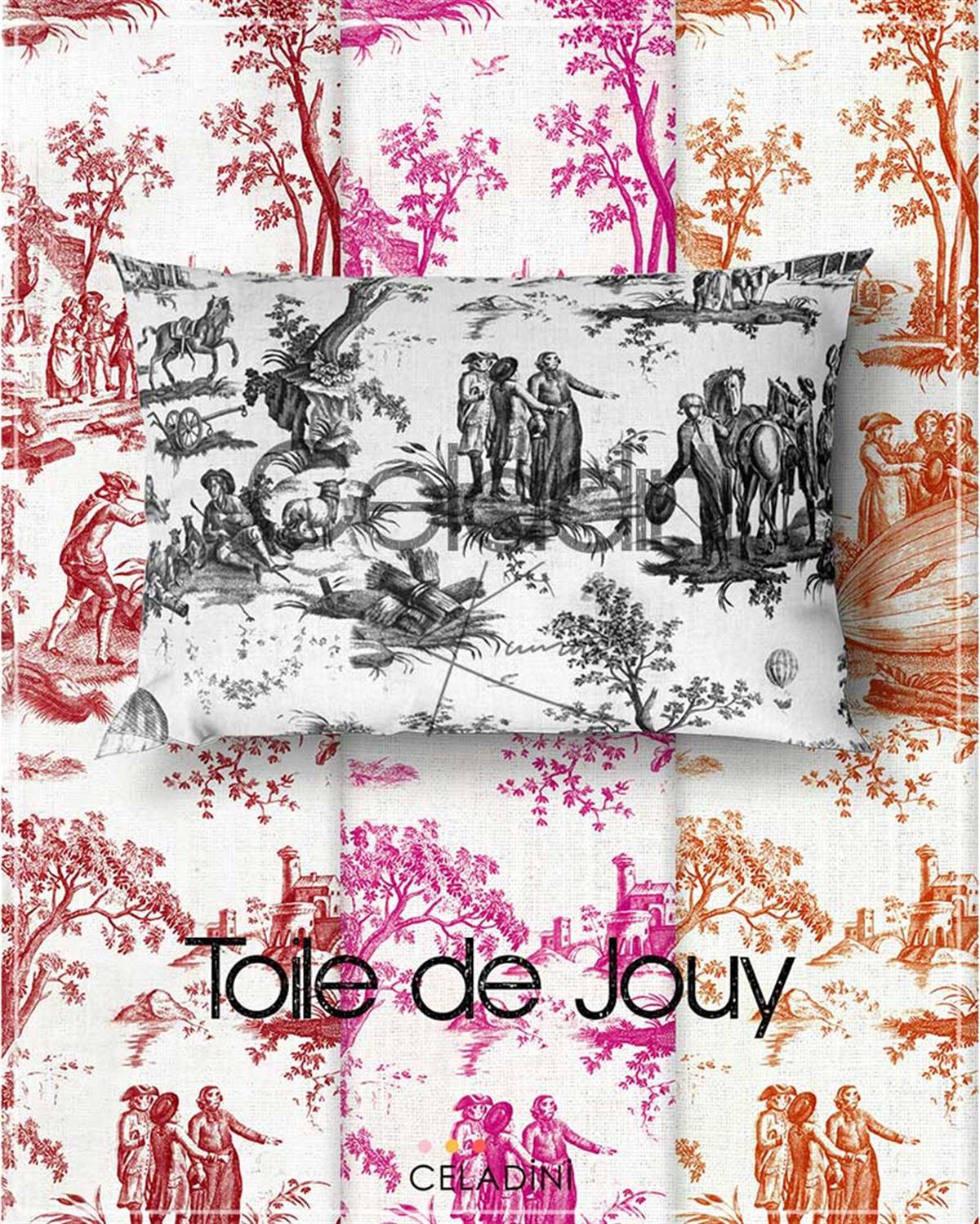 Toile de Jouy Desenli Kumaş (Siyah)