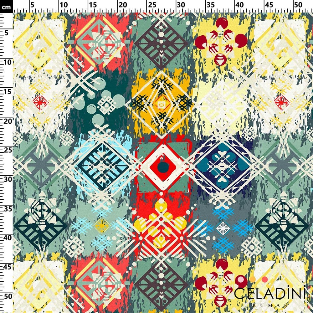 Tribal Kilim Desenli Kumaş