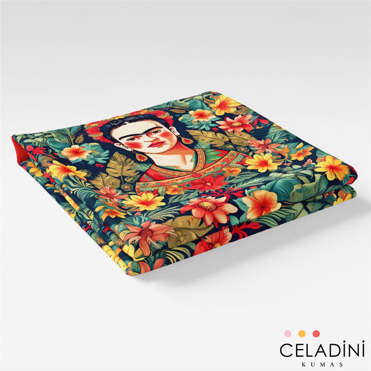 Tropikal Frida Kahlo Pop Art Kumaş