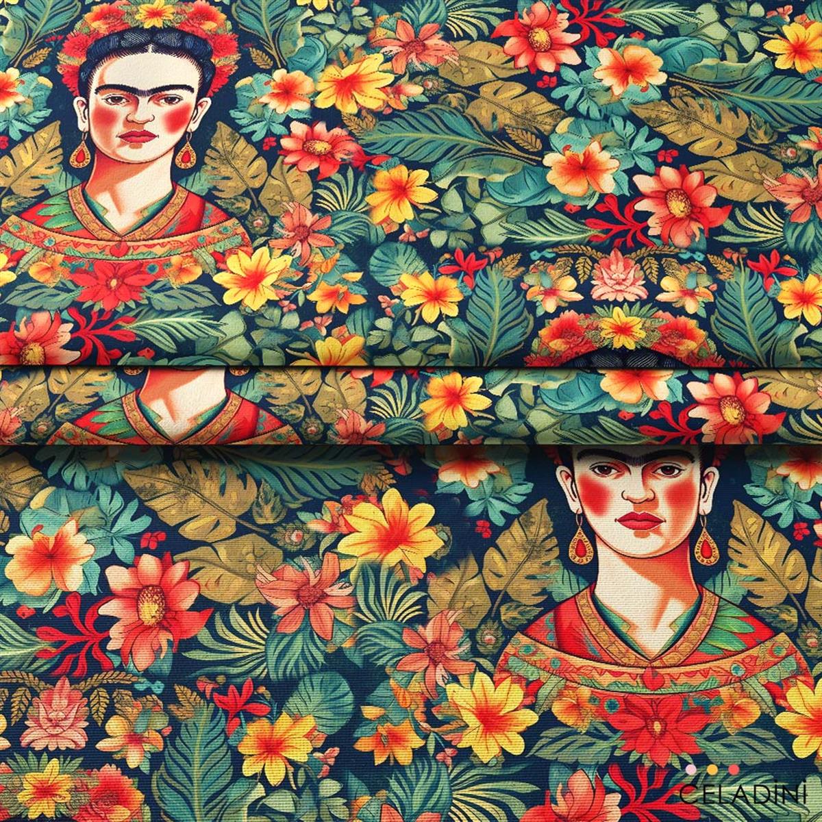 Tropikal Frida Kahlo Pop Art Kumaş