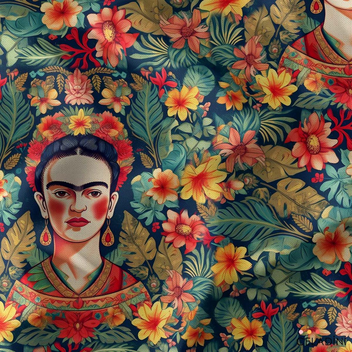 Tropikal Frida Kahlo Pop Art Kumaş