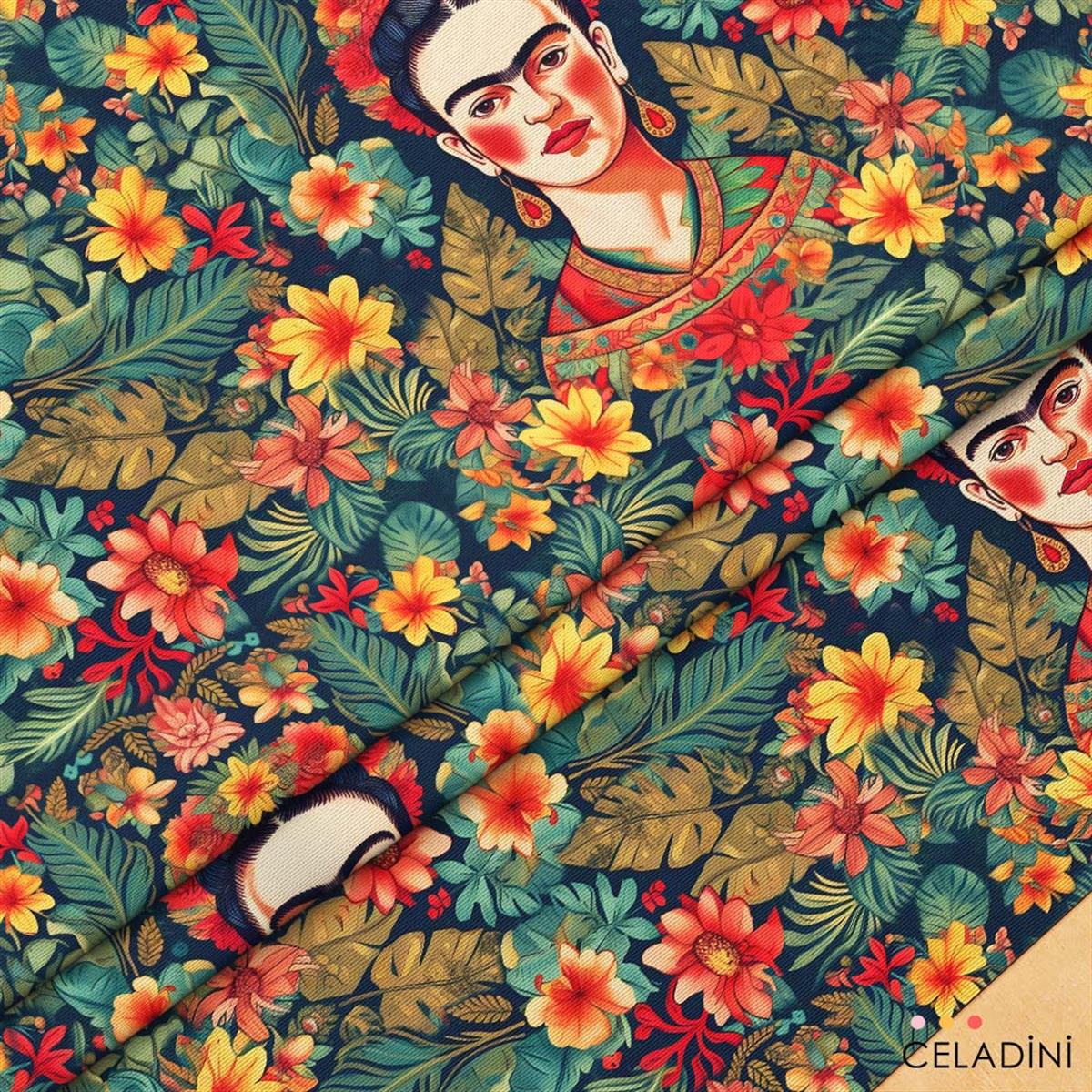 Tropikal Frida Kahlo Pop Art Kumaş