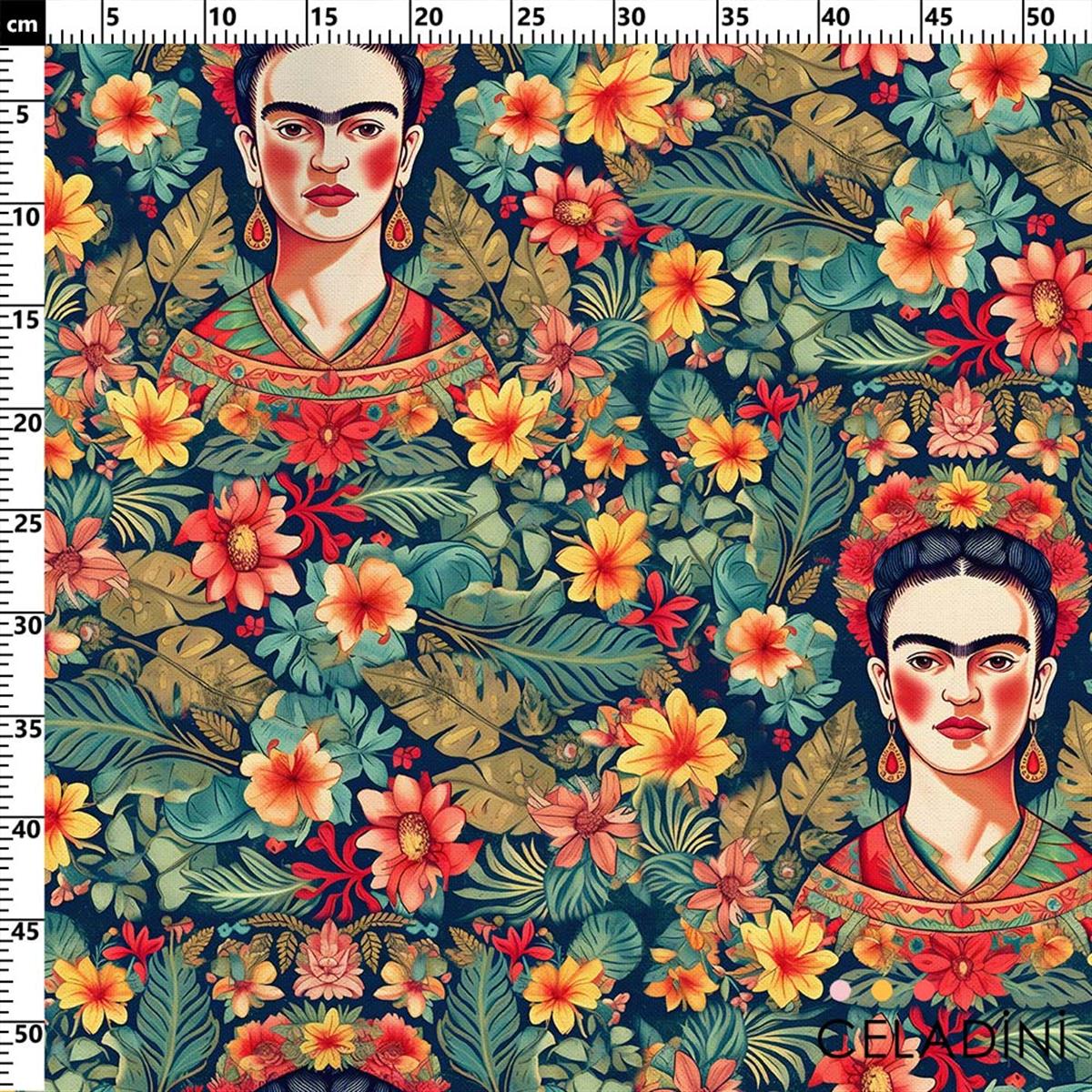 Tropikal Frida Kahlo Pop Art Kumaş