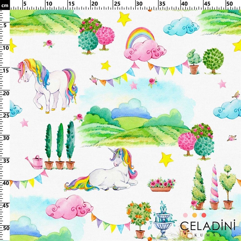 Unicorn Desenli Çocuk Kumaşı