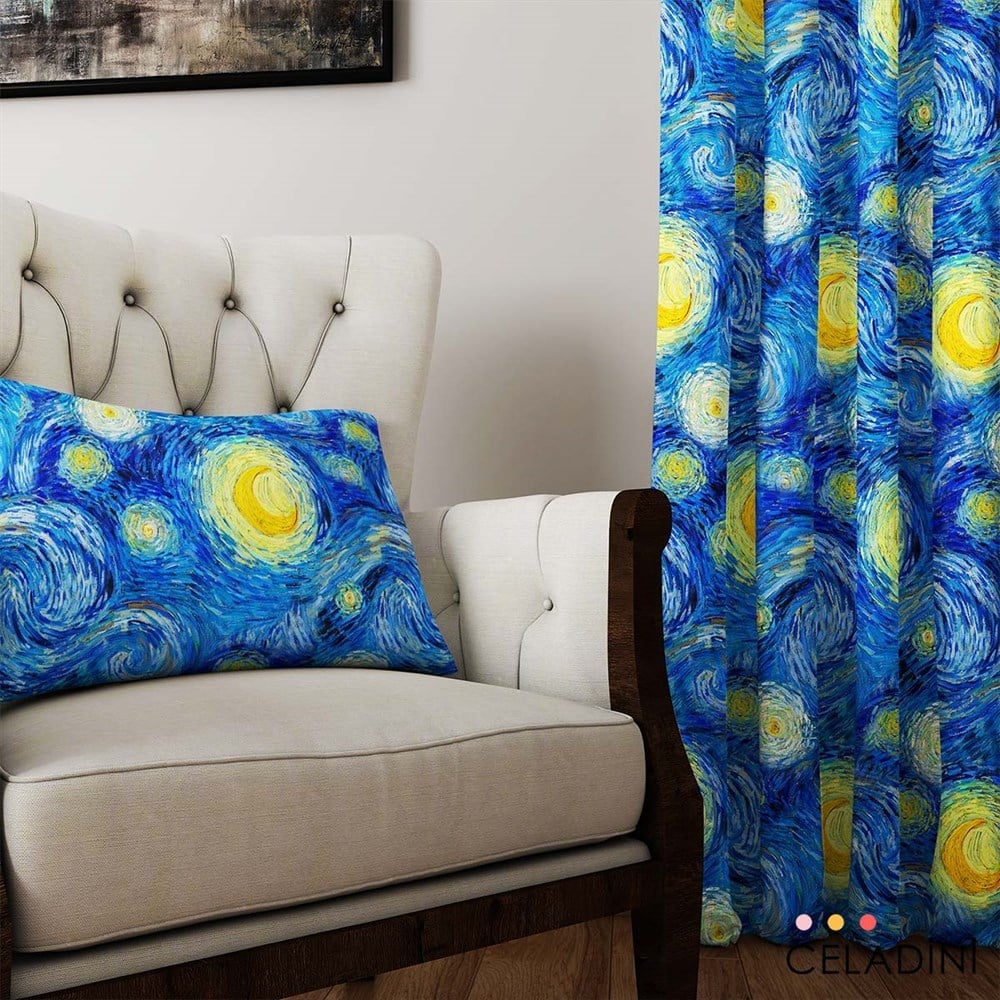 Van Gogh Yıldızlı Gece Desenli Kumaş