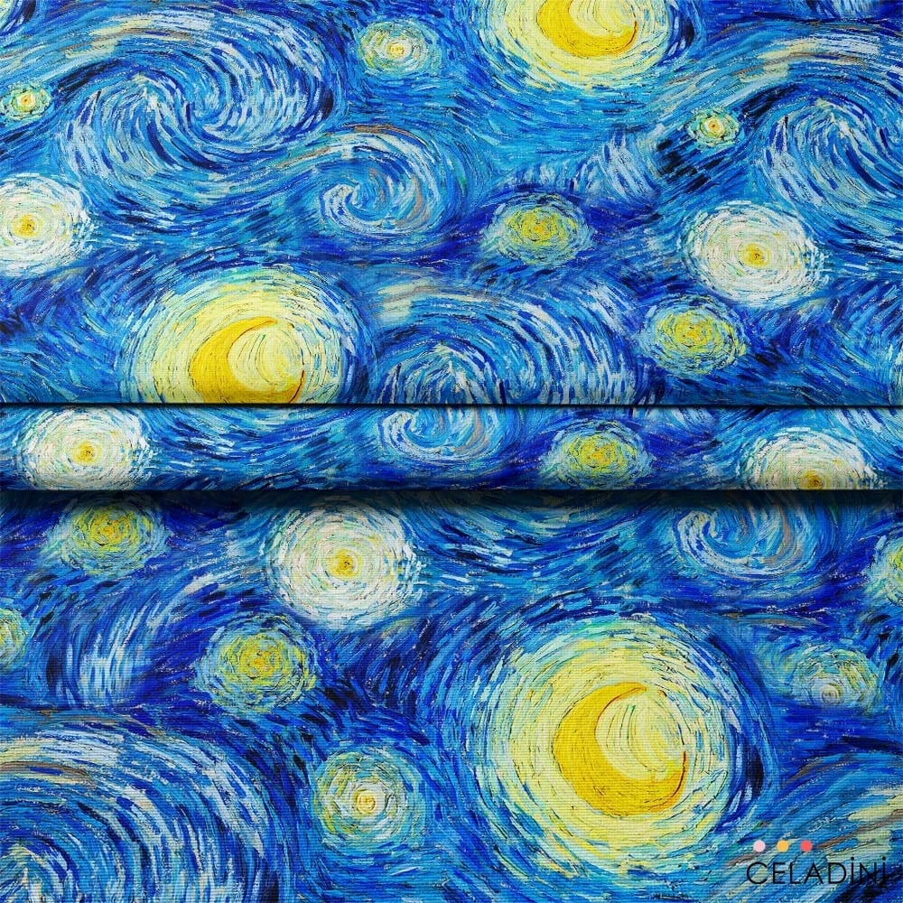 Van Gogh Yıldızlı Gece Desenli Kumaş