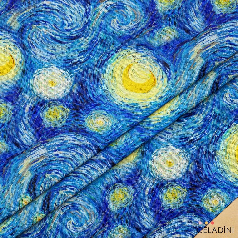 Van Gogh Yıldızlı Gece Desenli Kumaş