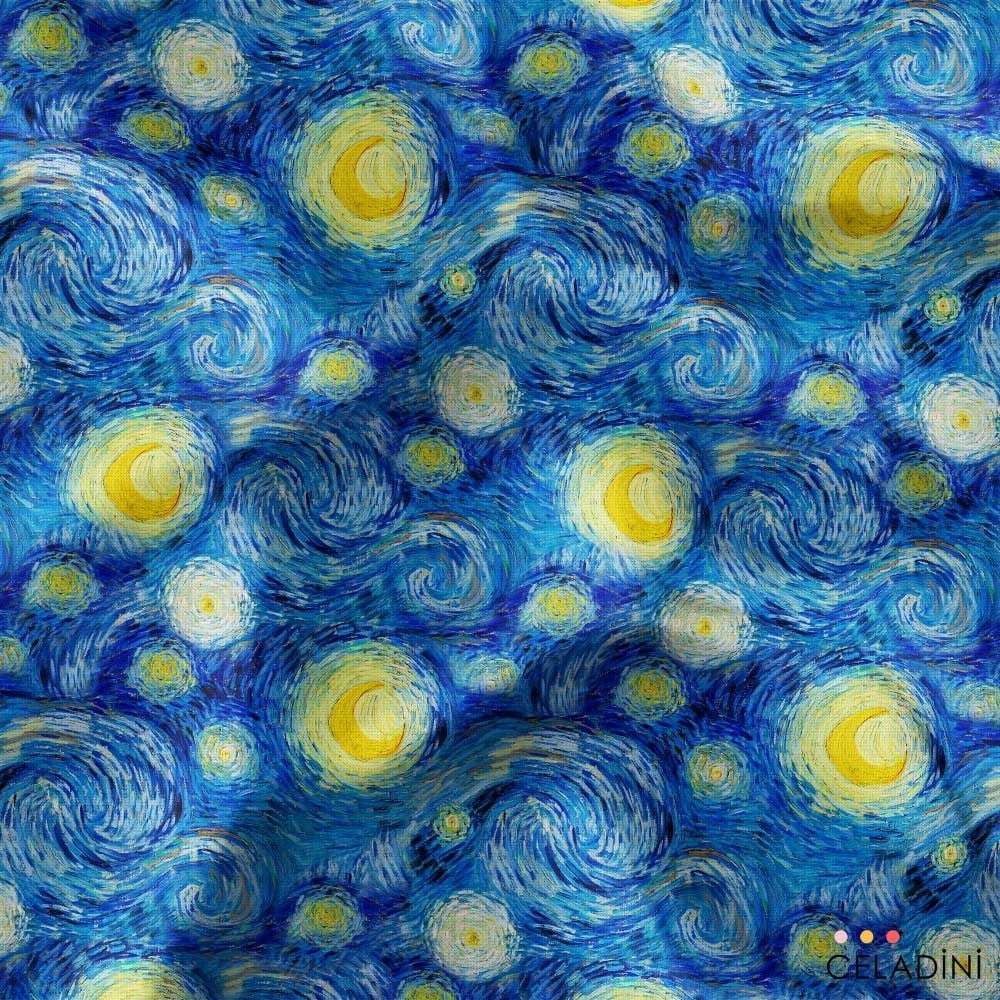 Van Gogh Yıldızlı Gece Desenli Kumaş