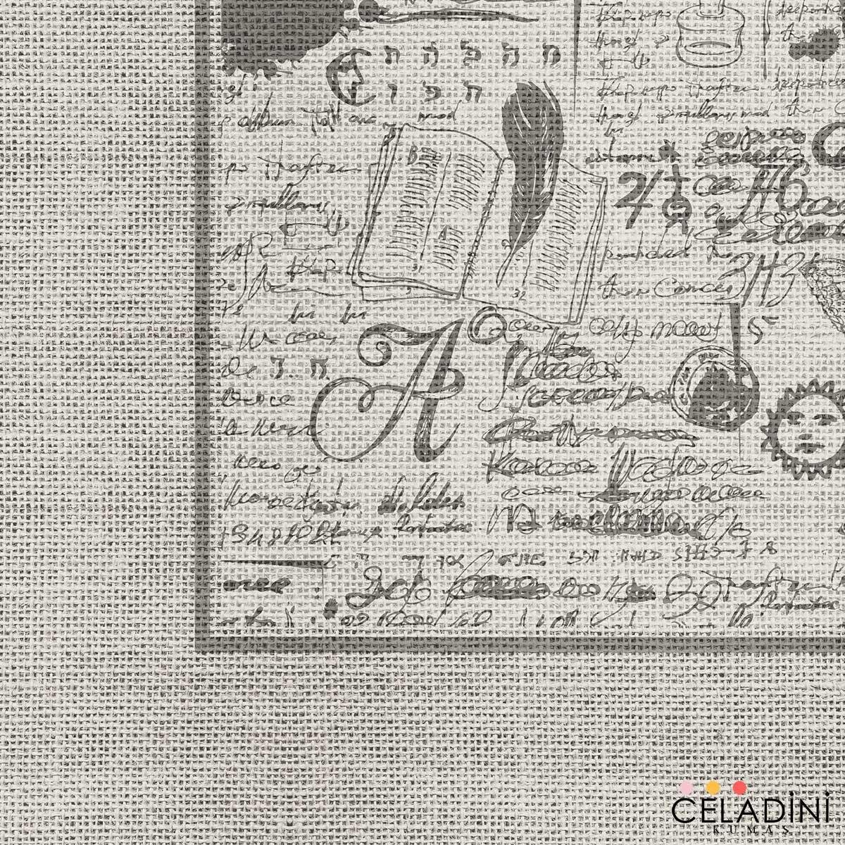 Vintage Ortanca Desenli Runner Kumaşı