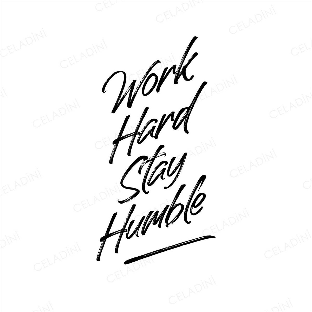 Work Hard Stay Humble Yazılı Kırlent Kumaşı