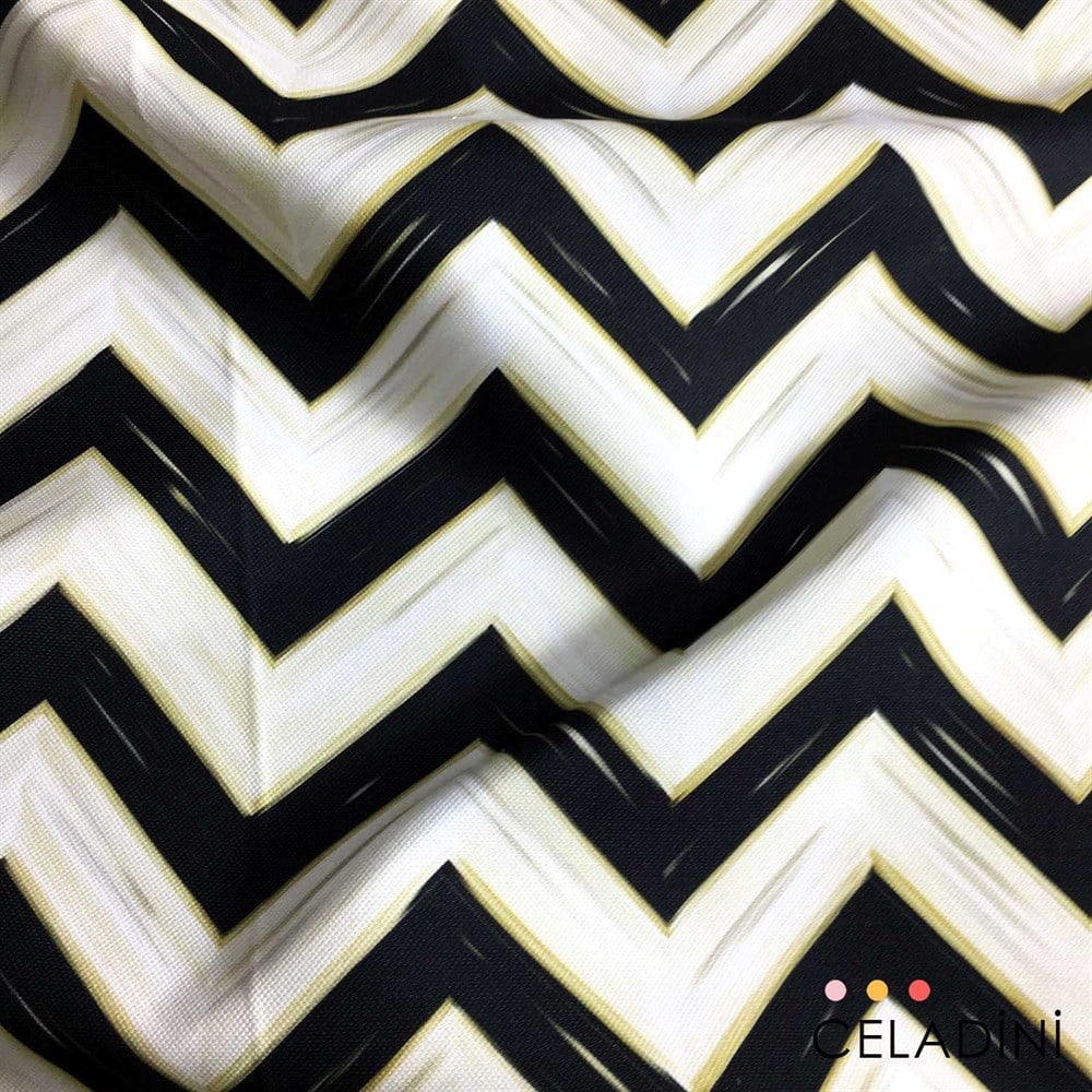 Yağlı Boya Zigzag Desenli Kumaş