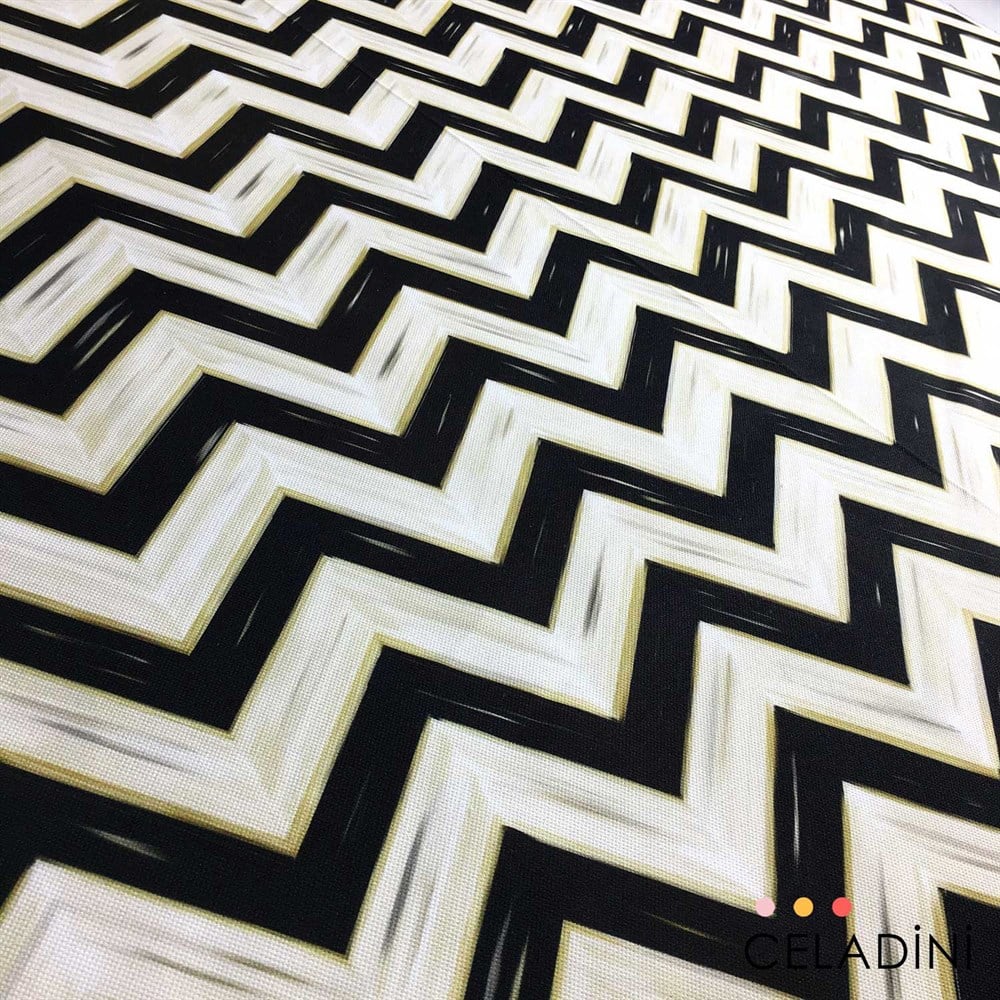 Yağlı Boya Zigzag Desenli Kumaş