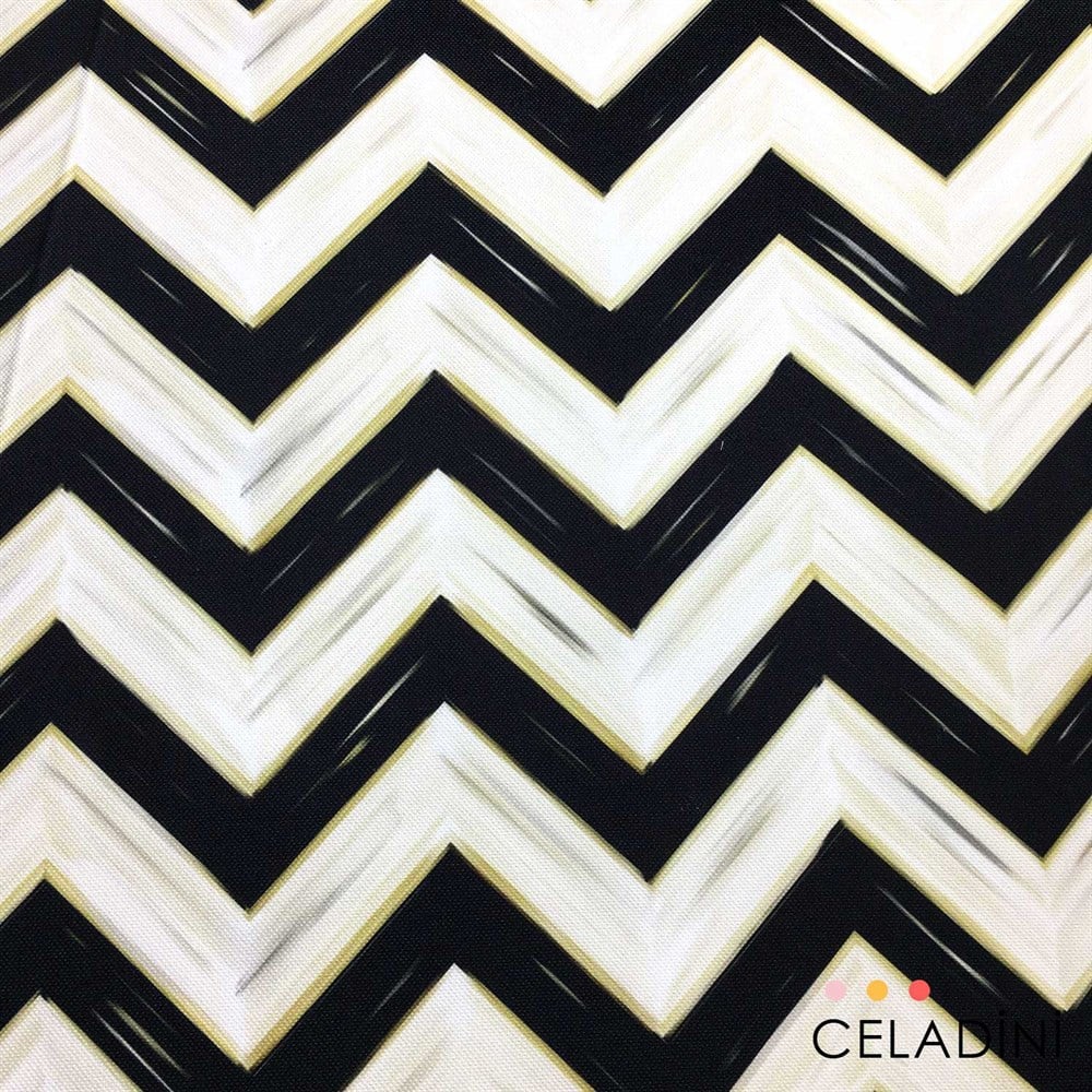 Yağlı Boya Zigzag Desenli Kumaş