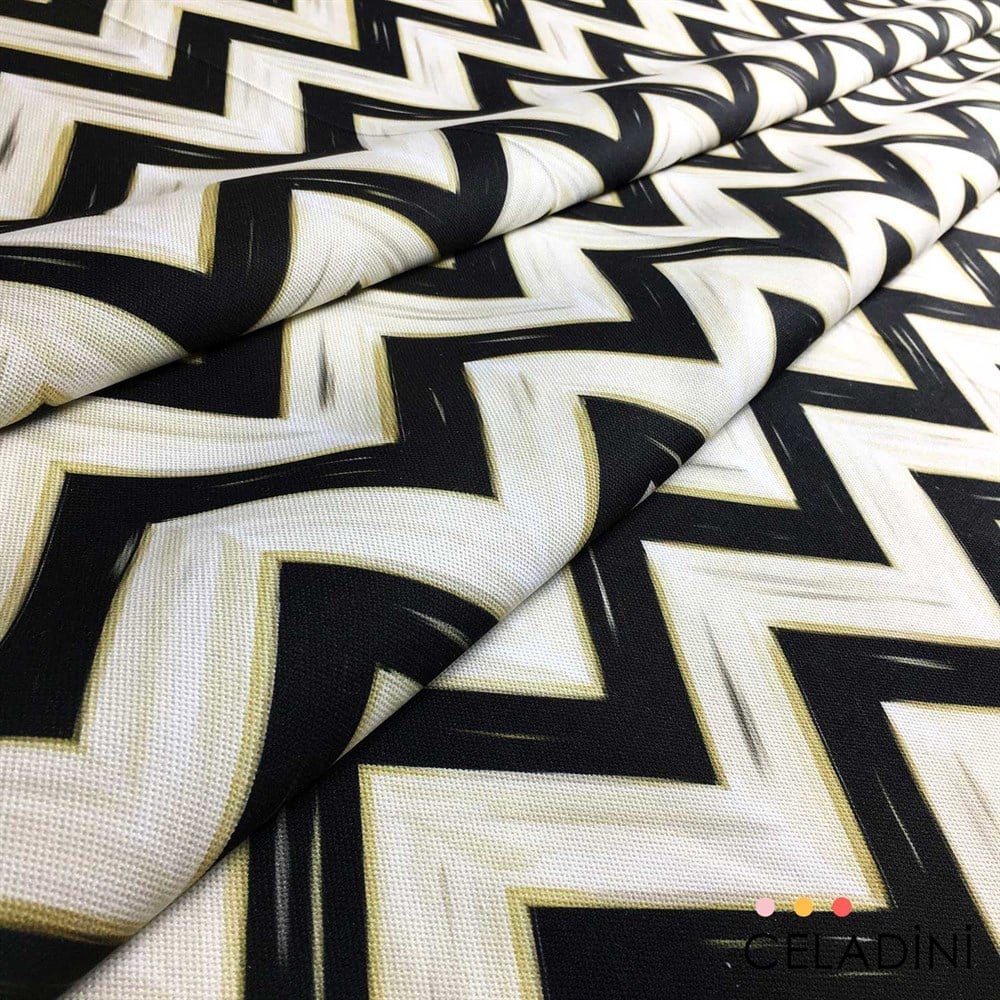 Yağlı Boya Zigzag Desenli Kumaş