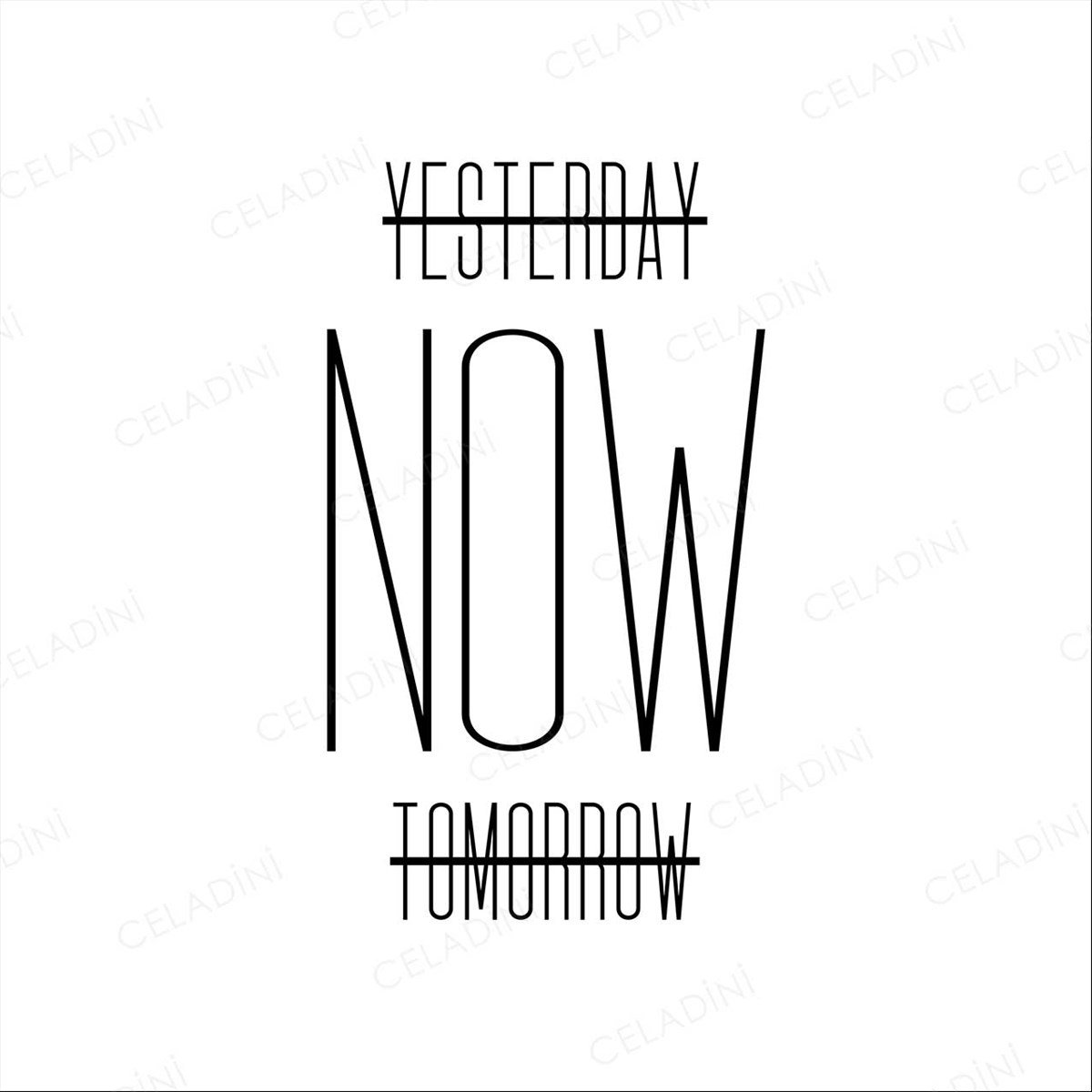 Yesterday Now Tomorrow Yazılı Kırlent Kumaşı