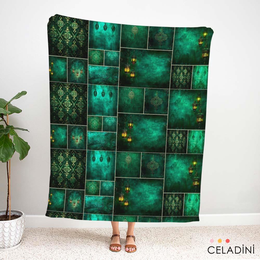 Zümrüt Ramazan Patchwork Desenli Kumaş