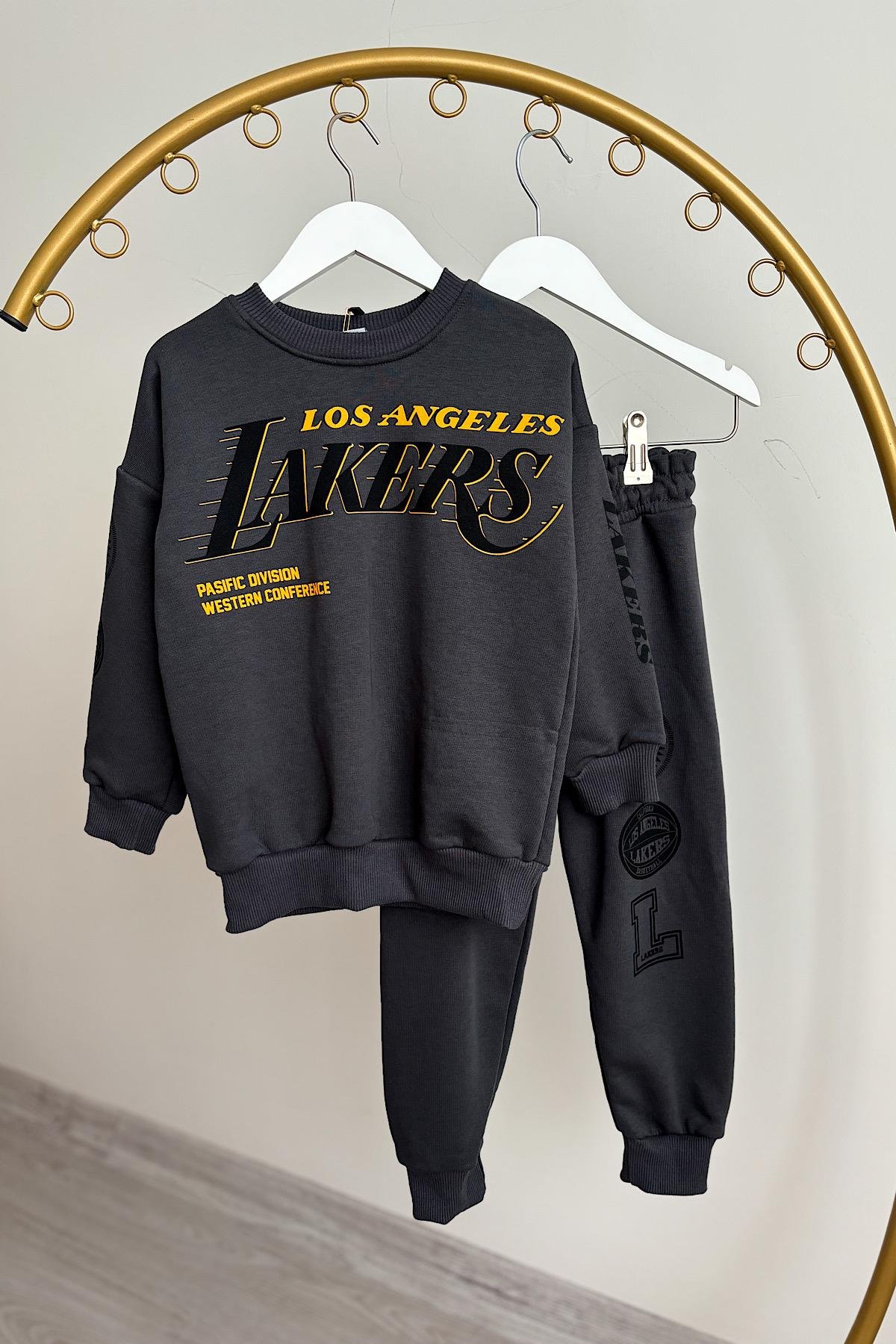 Erkek Çocuk Lakers Sweatshirt TakımVMC-1555-ANTRASİT