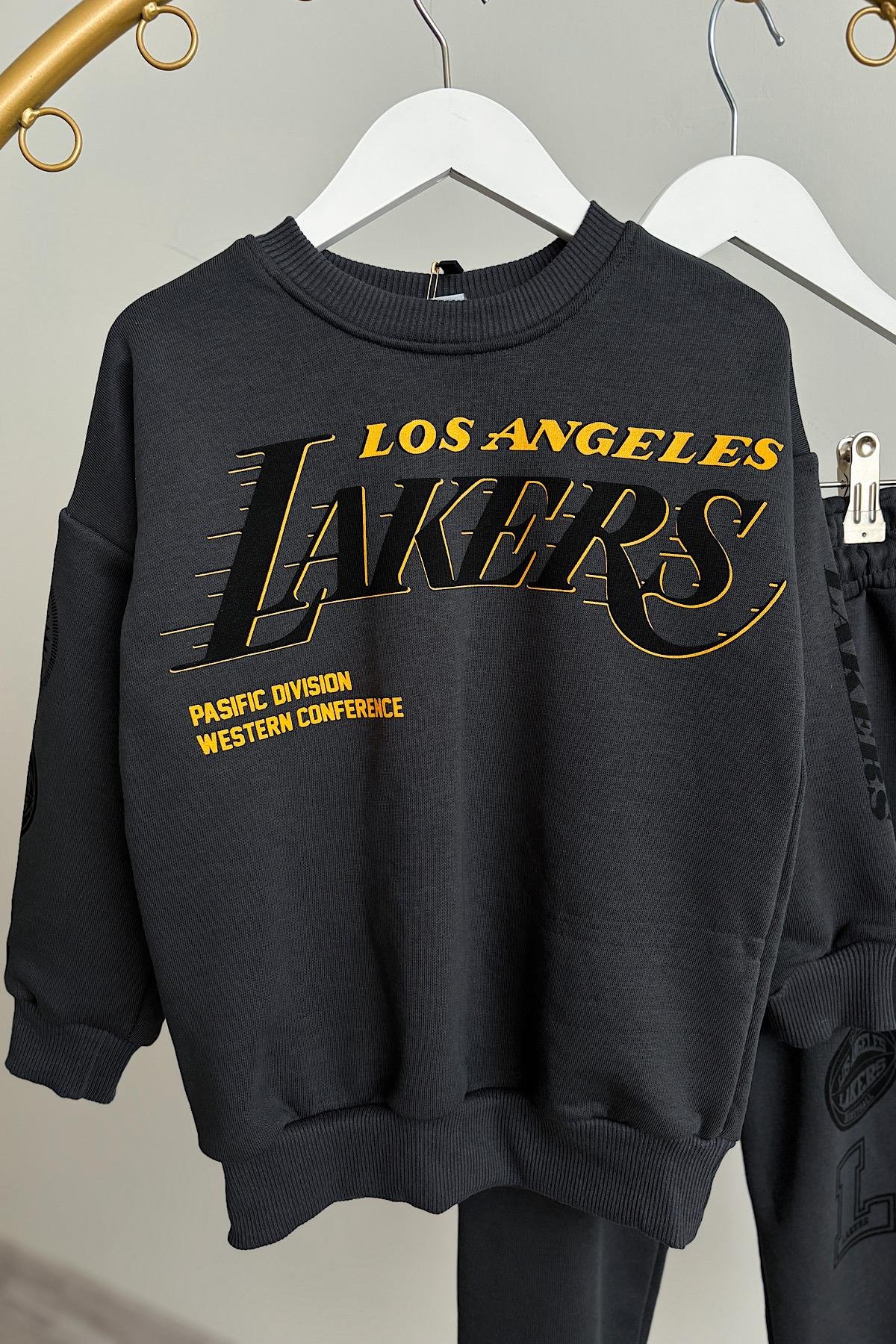 Erkek Çocuk Lakers Sweatshirt TakımVMC-1555-ANTRASİT