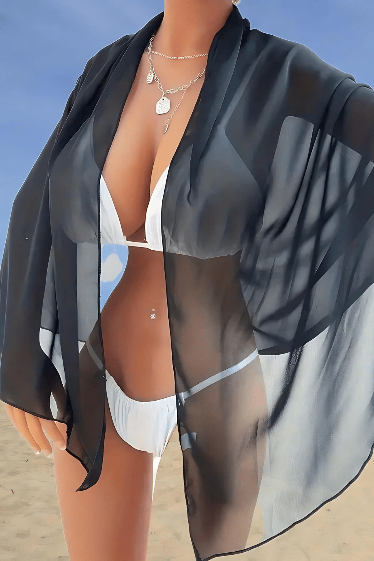 AnastasiaÖzel Tasarım Bikini & Mayo Üstüne Siyah Tül Pareo