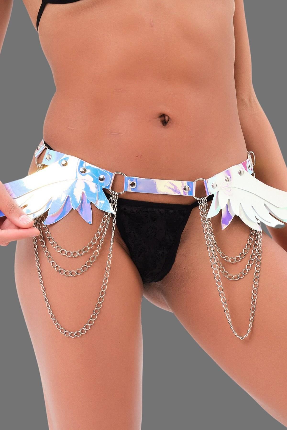 AnastasiaGümüş Deriden İmal Edilmiş Şık Jartiyer Set 800419