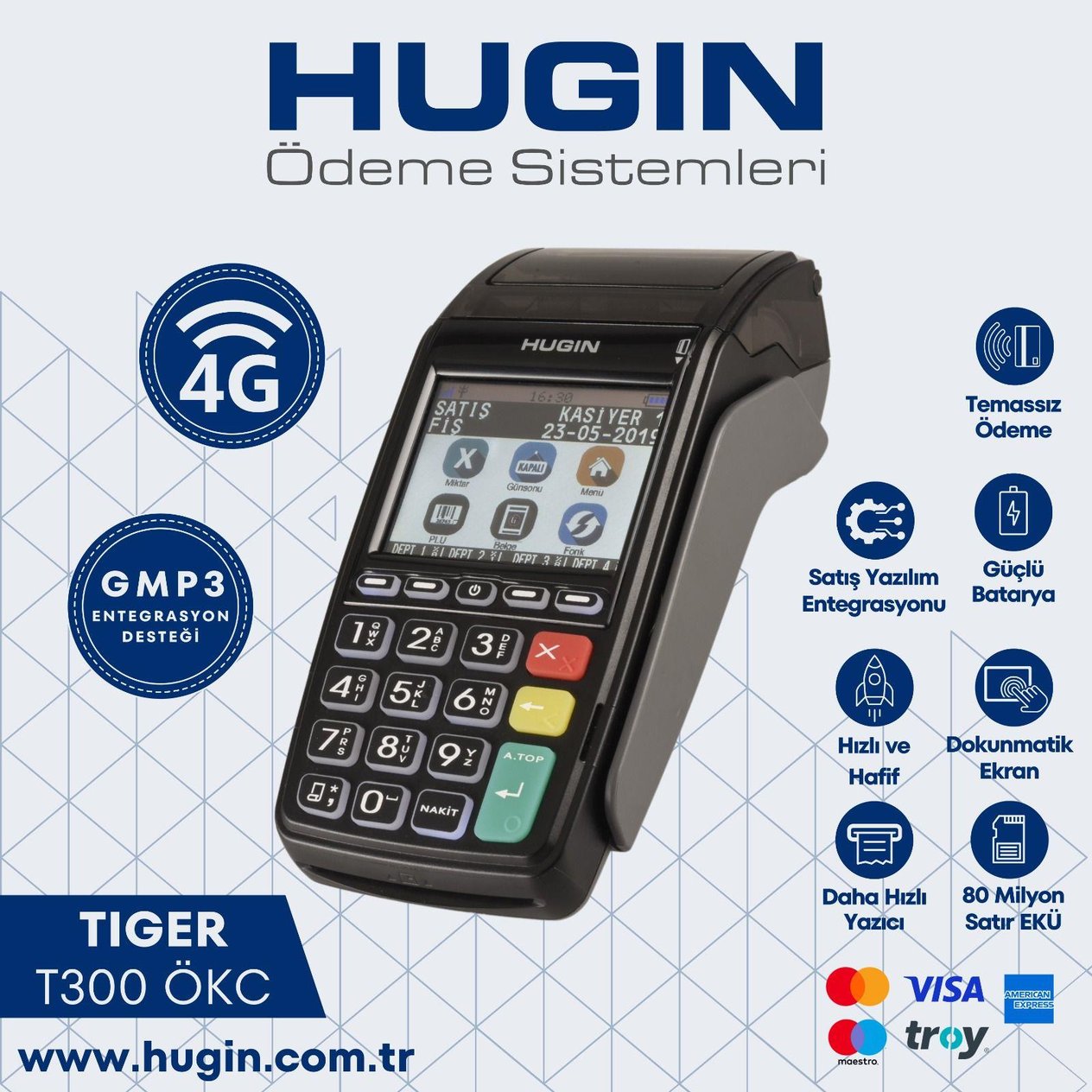 Hugin Tiger T300 (4G) Yeni Nesil Yazarkasa PosHugin Tiger T300 (4G) Yeni Nesil Yazarkasa Pos