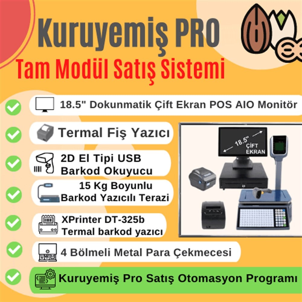 Kuruyemiş Pro Tam Modül Satış Sistemi