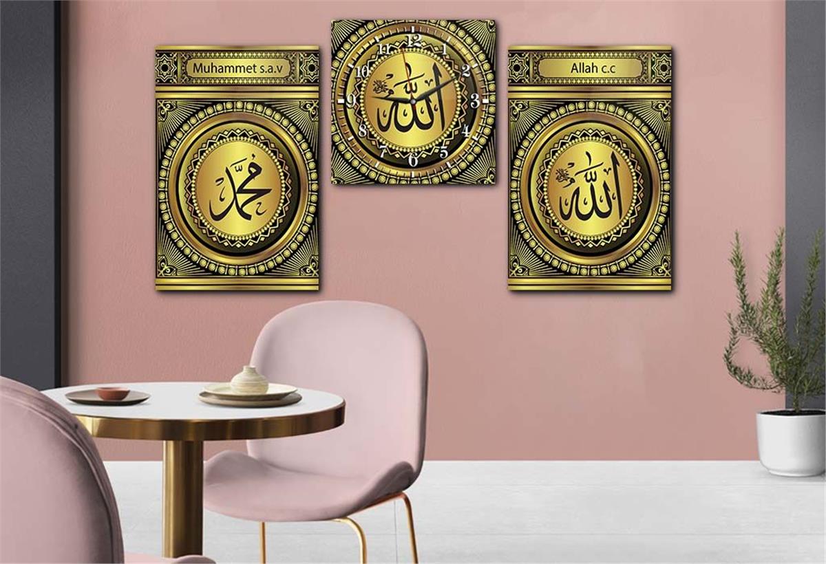 Religion Thematisches 2-teiliges bedrucktes Glas und Uhrenset