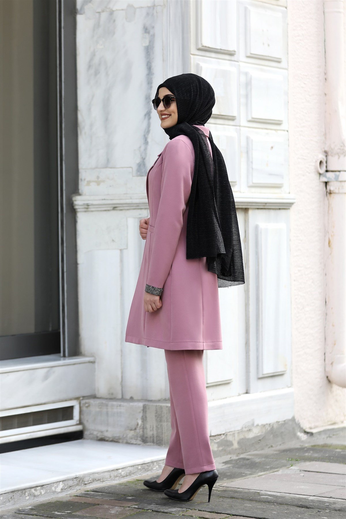 Piennar Blazer Tesettür Takım Gül Kurusu
