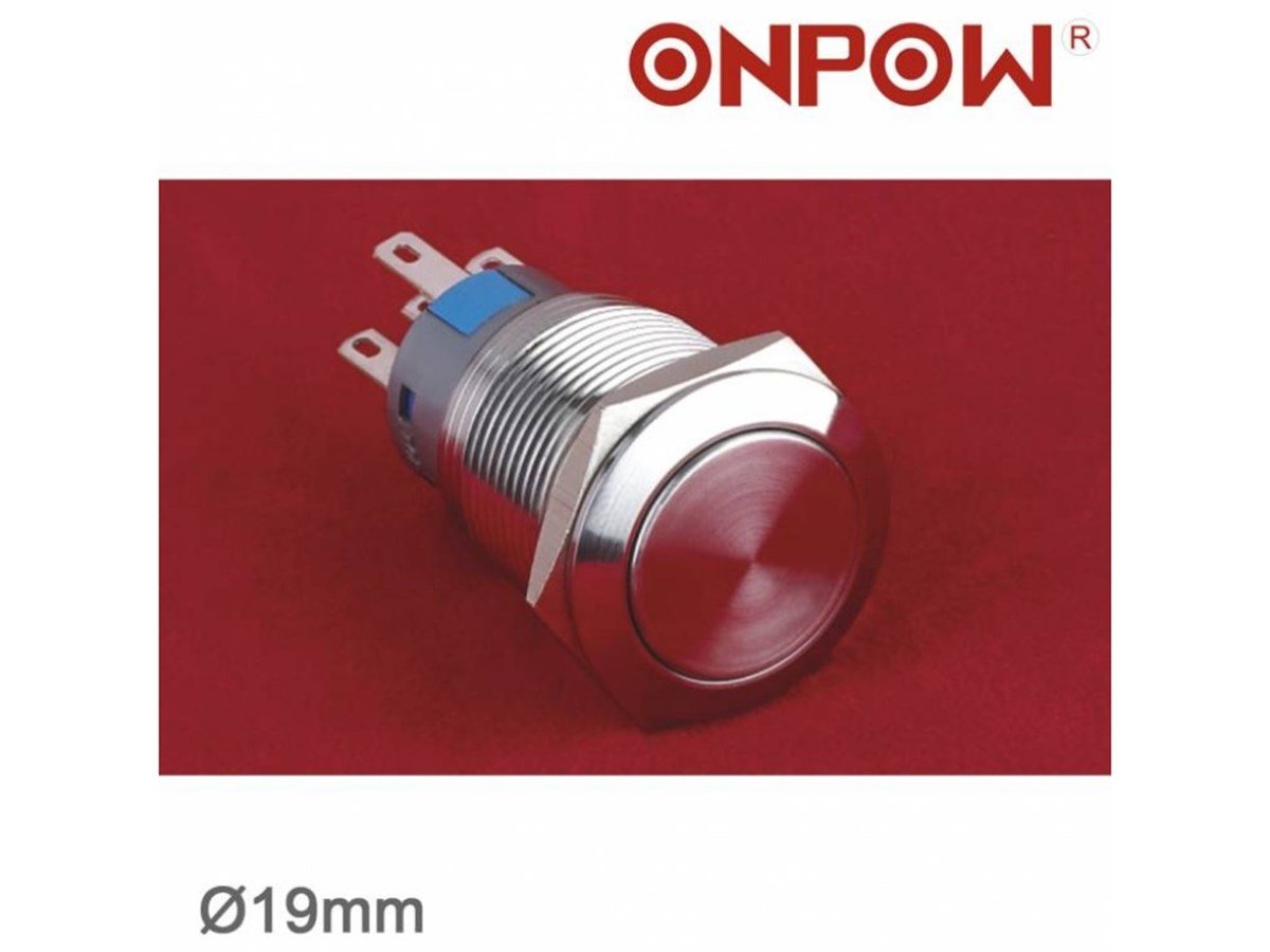 Onpow Yuvarlak 19mm Metal Buton Kalıcılı LAS1-AGQ-11Z