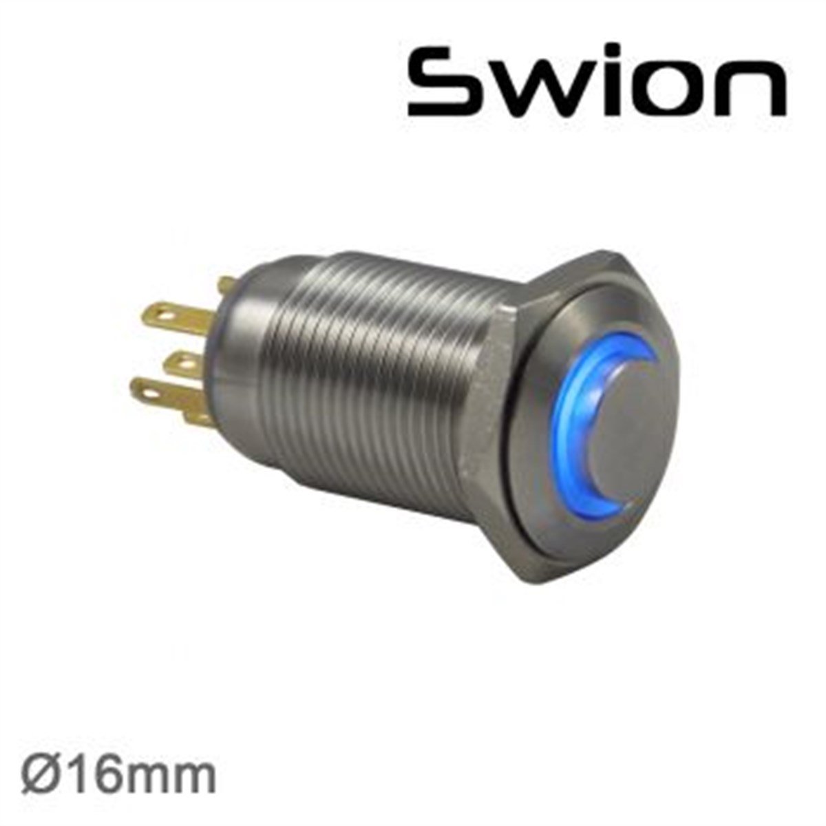 Swion 16mm Metal LED'li Kalıcı IP67 Anahtar