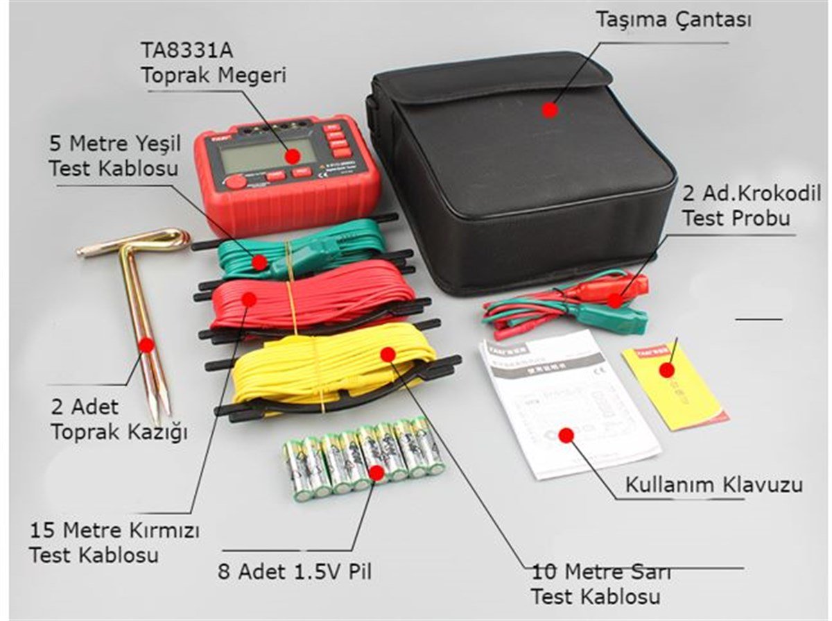 TASİ TA8331A Toprak Meğeri Ölçü Aleti TA-8331A TA 8331A