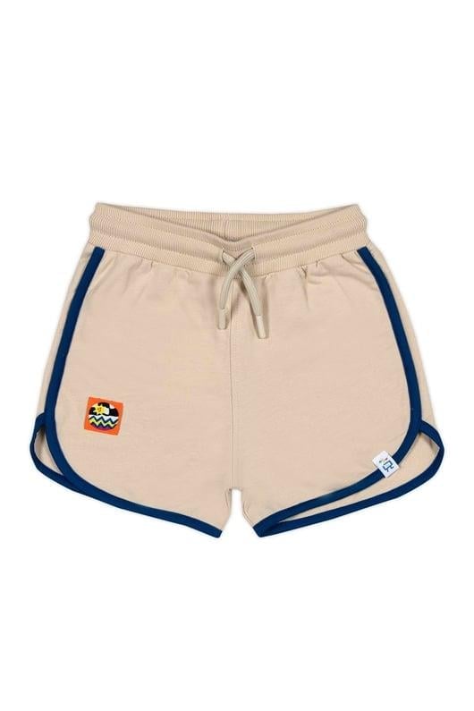BeetleBeez - Retro Shorts - Beige with Blue Trim