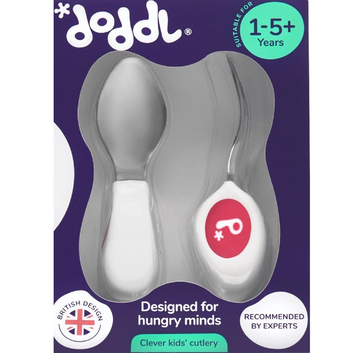 Doddl Çatal-Kaşık 2'li  Set-Magenta