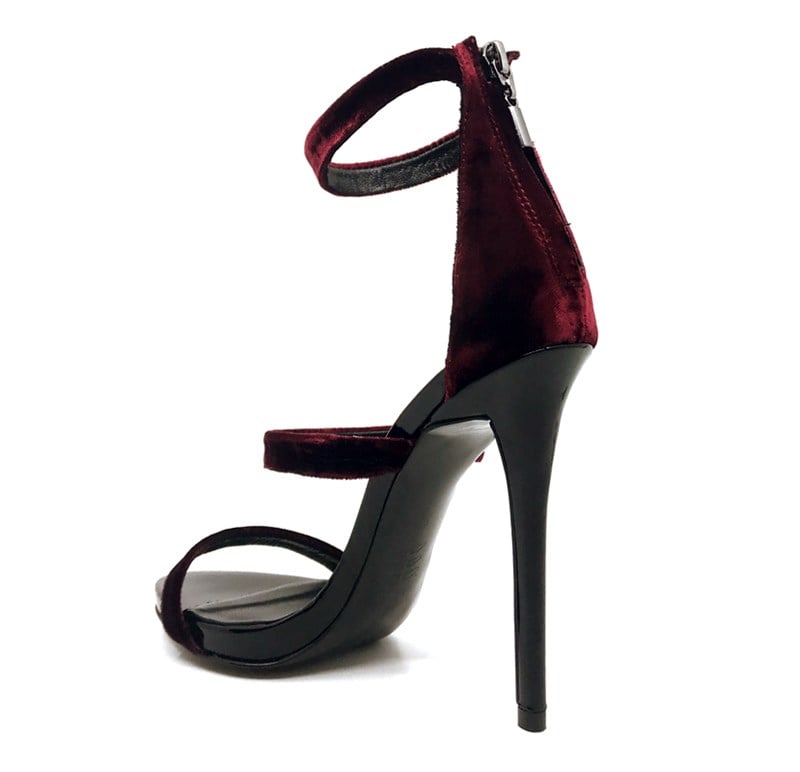 Bordo Kadife Platform High Heels - LISA