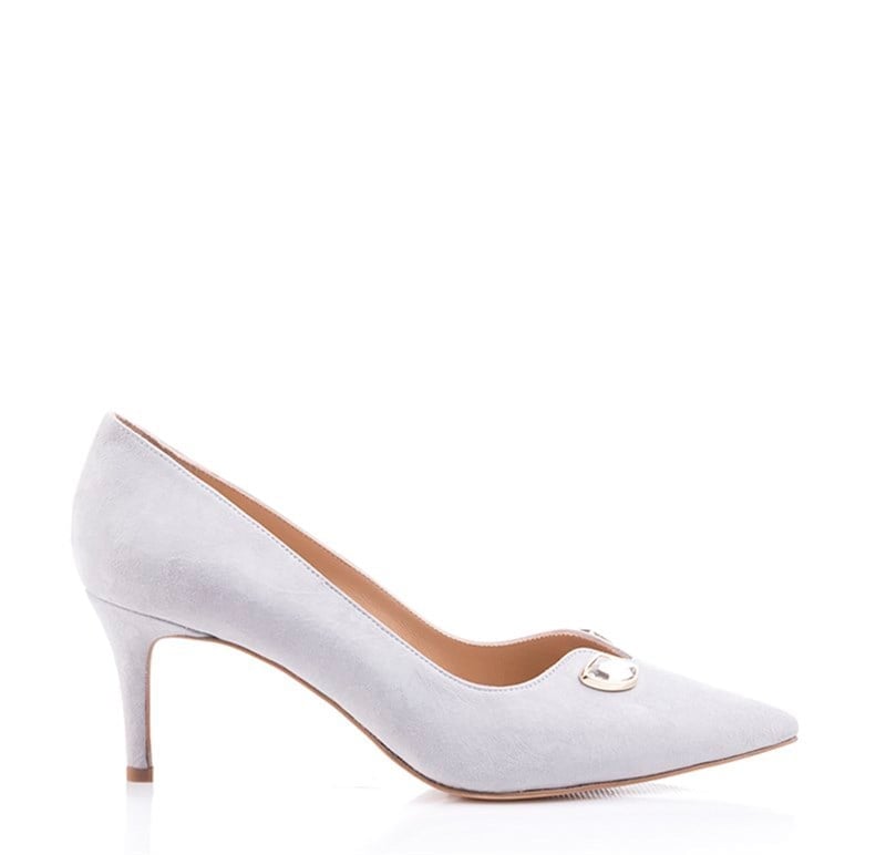Gri Süet Topuklu Stiletto - DONATELLA