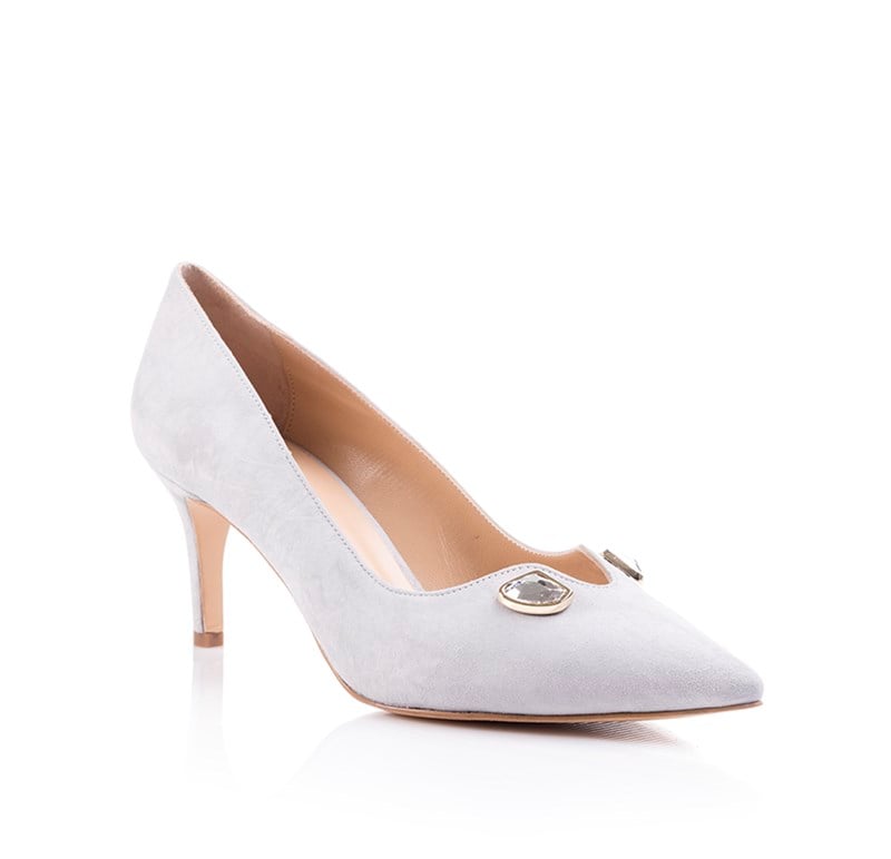Gri Süet Topuklu Stiletto - DONATELLA