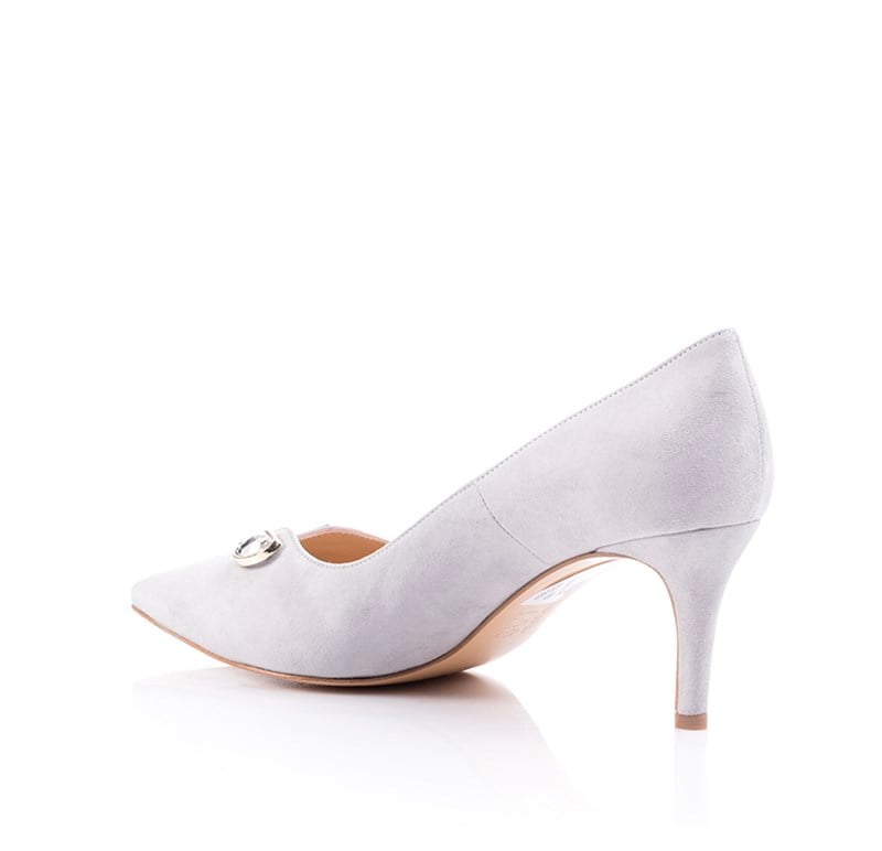 Gri Süet Topuklu Stiletto - DONATELLA