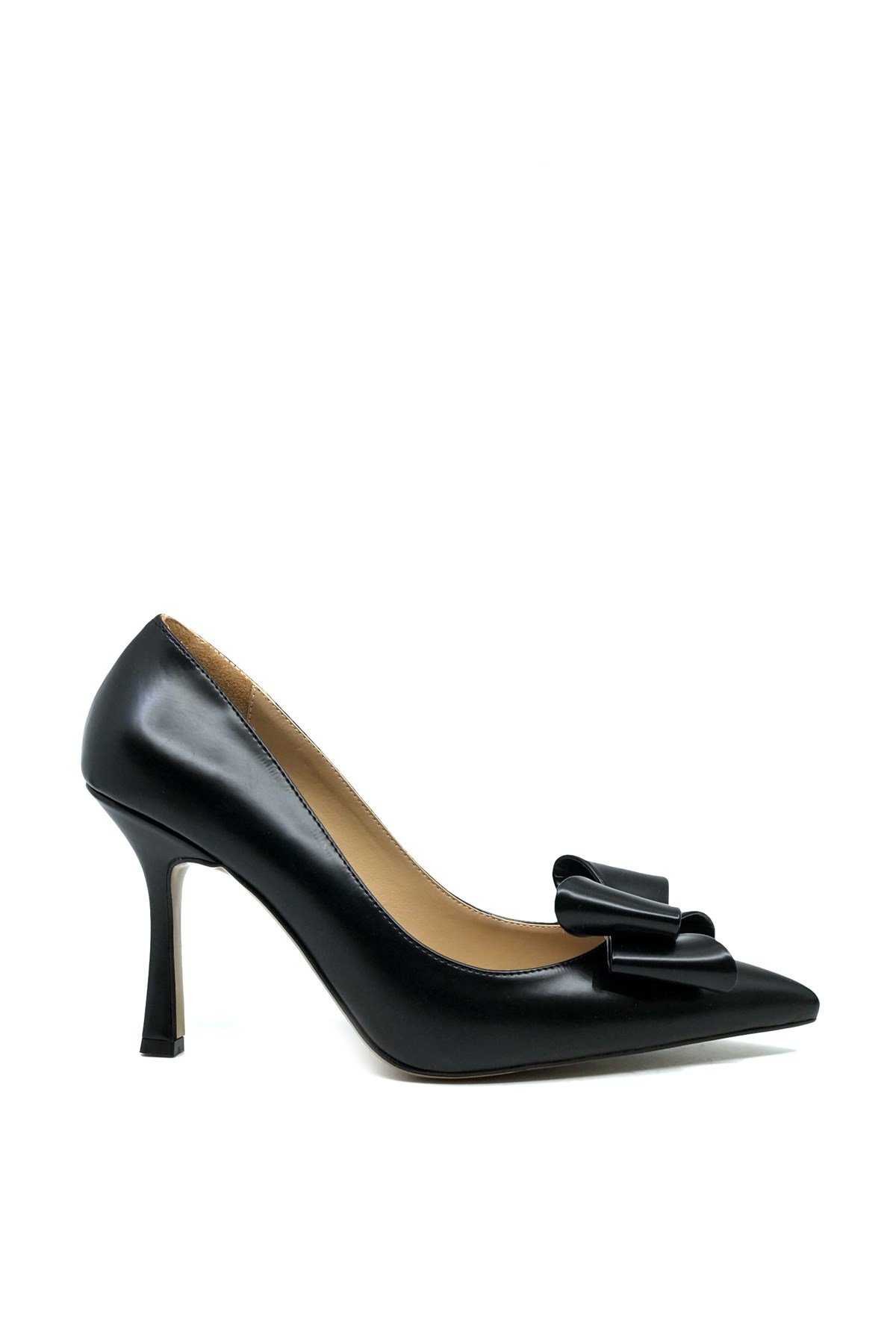 Siyah Vegan Deri Stiletto - AMANDA