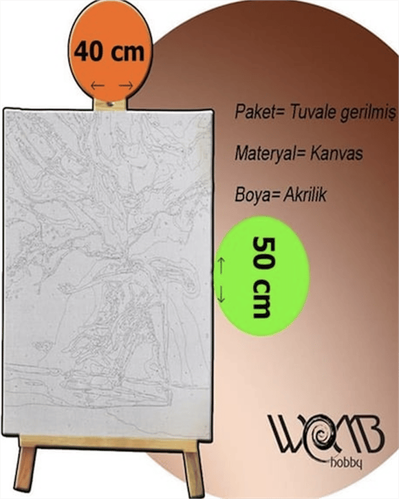 AFRİKA 3 Boyama Seti 40x50 cm (Tuvale Gerili)