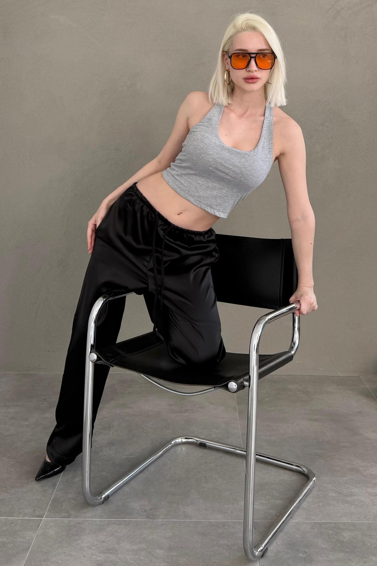 Grimelanj Halter Yaka Boyun Askılı Crop Top SH233