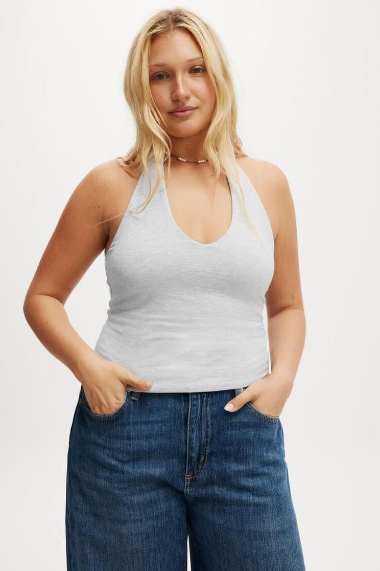 Grimelanj Halter Yaka Boyun Askılı Crop Top SH233