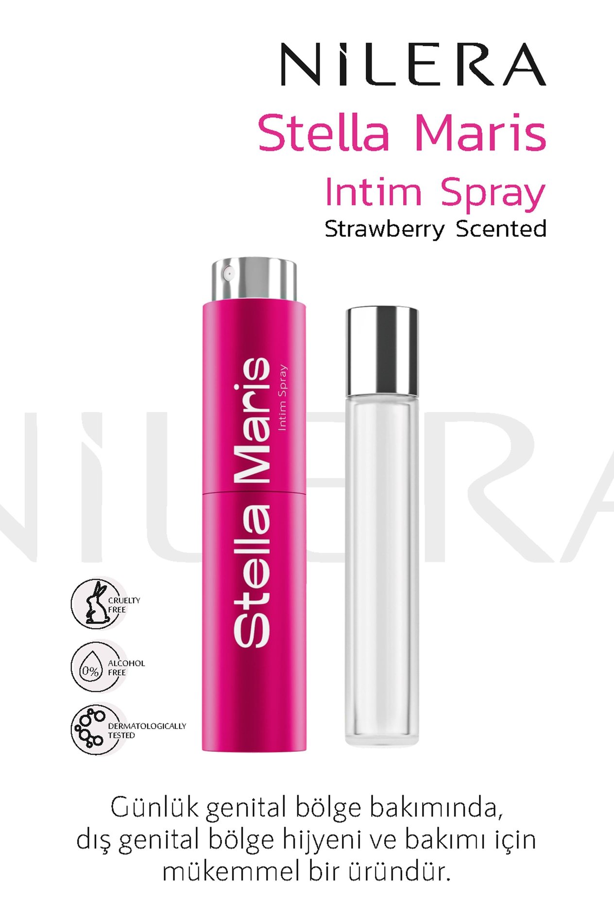 Nilera Stella Maris Intim Spray With Refill Set - Strawberry Scented - Nilera