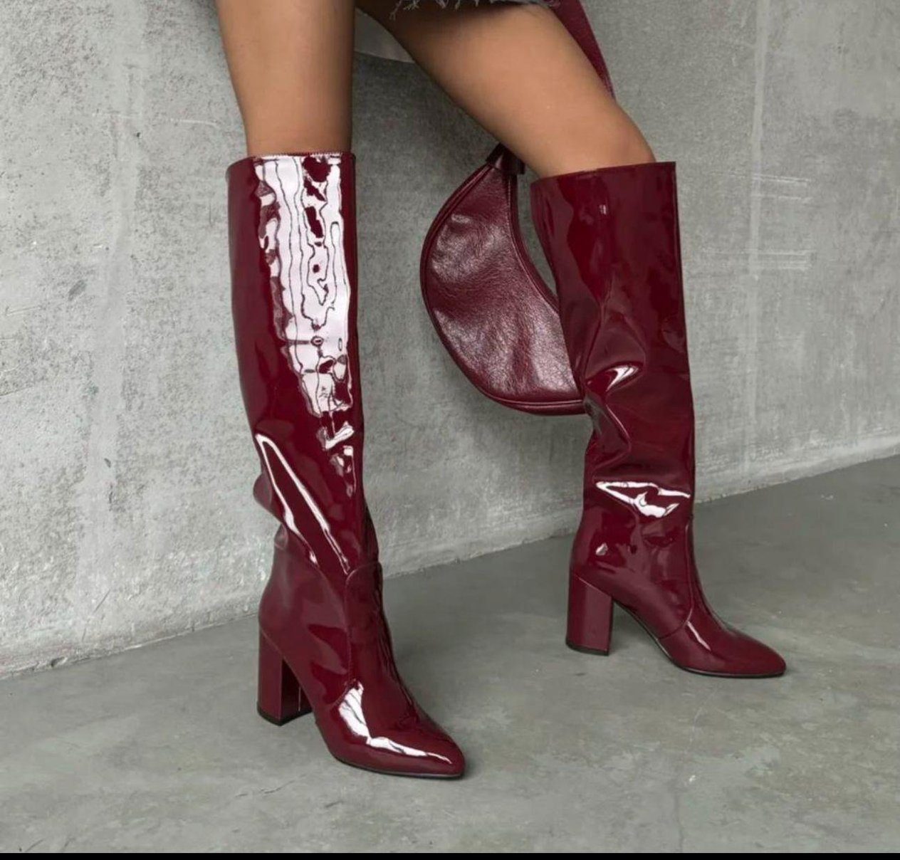 Bonny Bordo Rugan Çizme 