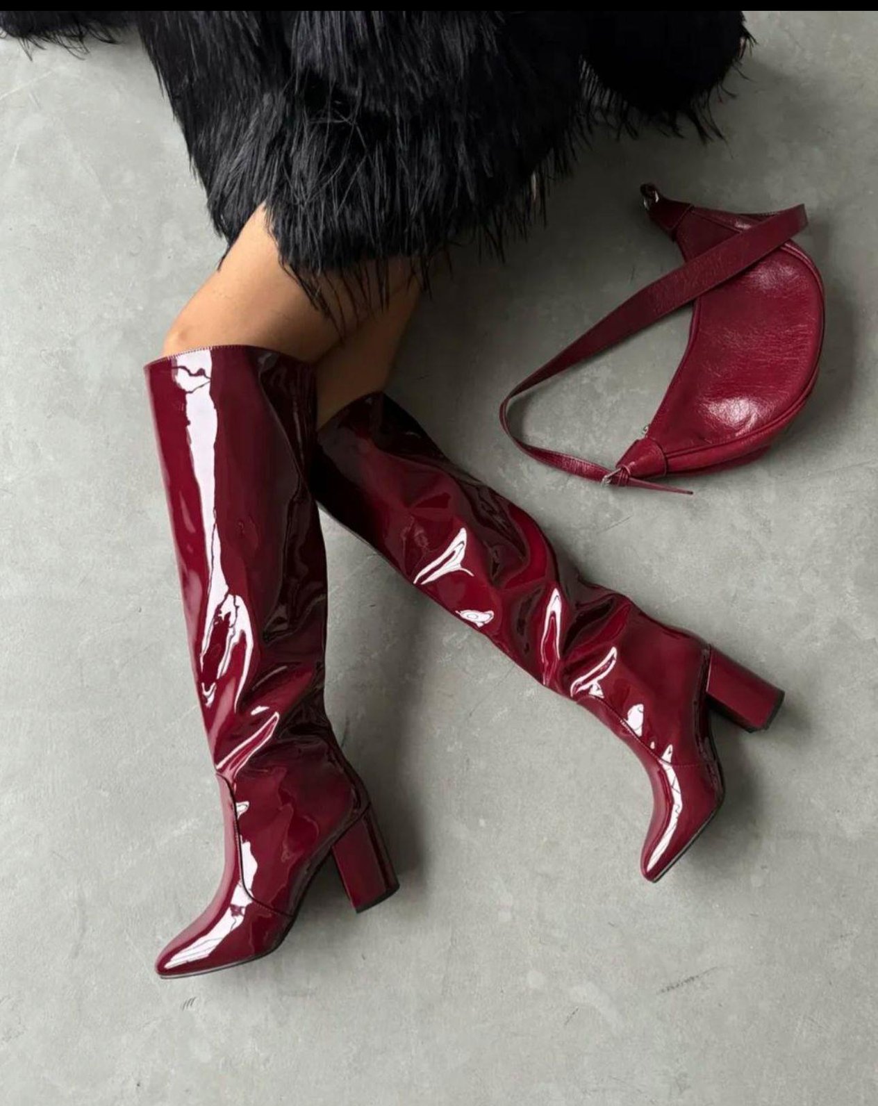 Bonny Bordo Rugan Çizme 